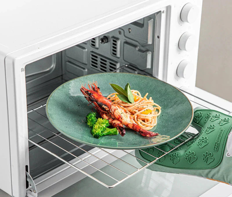 Green Embossed Stoneware Tableware Set Dinnerware for 4/8/12 People