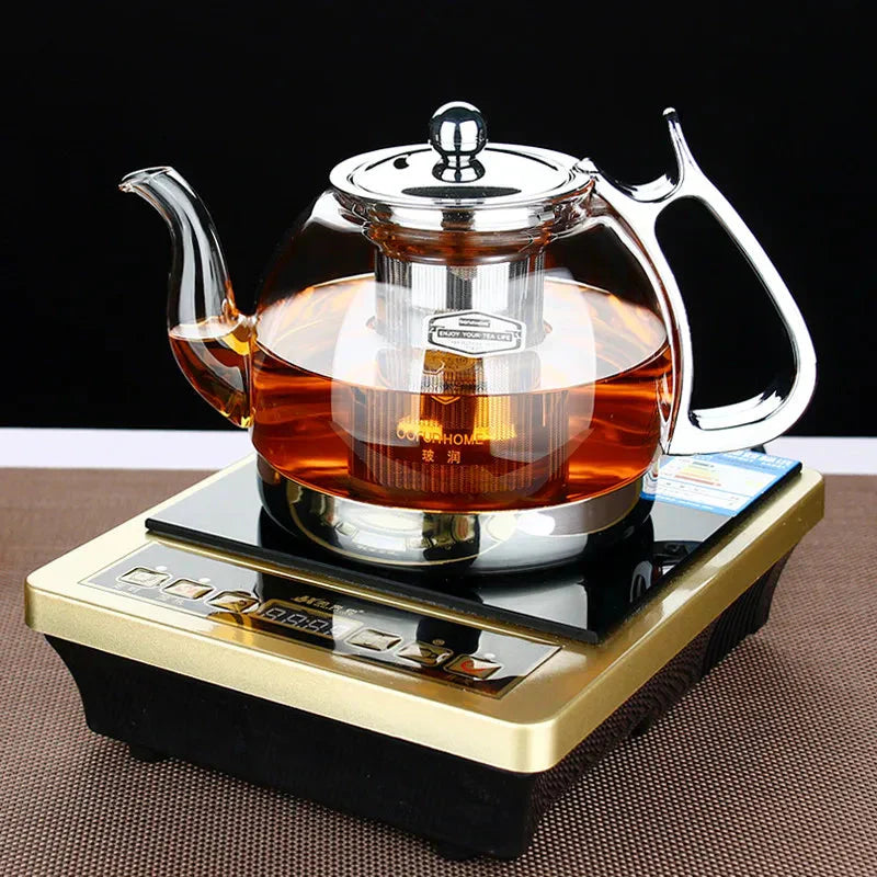 Heat Resistant Clear Glass Teapot Household Thickened Tea Kettle