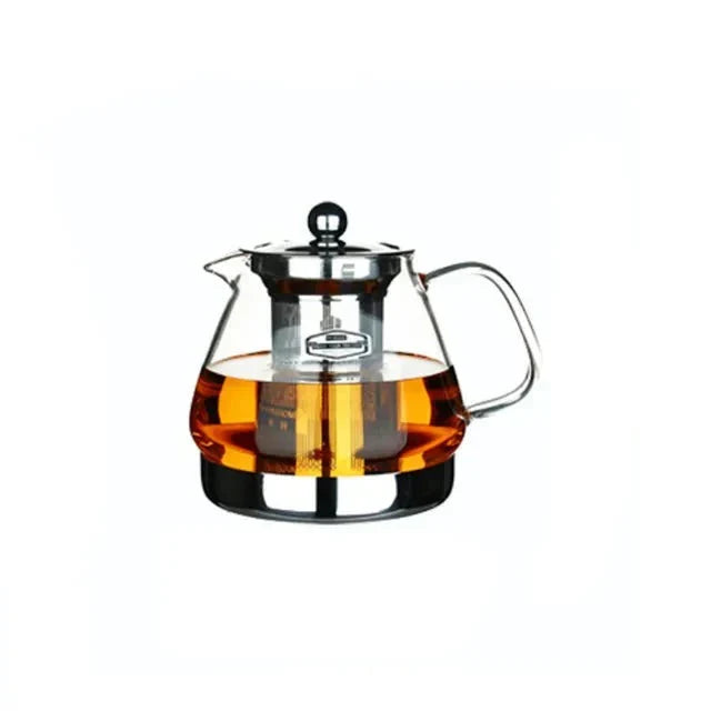 Heat Resistant Clear Glass Teapot Household Thickened Tea Kettle