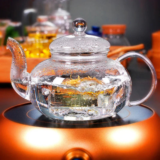 Heat Resistant Glass Tea Pot Glass Teapot with Infuser Tea Pot Set