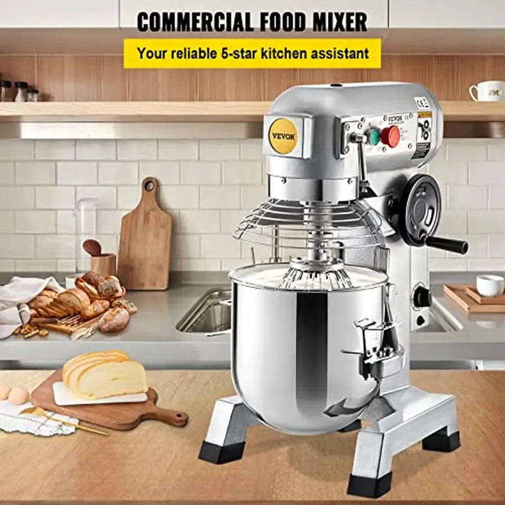 Heavy Duty 15Qt Stainless Steel Commercial Stand Mixer with 3 Speed