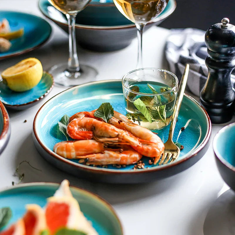 Ice Cracking Glaze Ceramic Tableware Plate Bowl Tea Cup Dinnerware