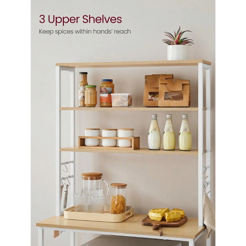 Industrial Kitchen Utility Storage Shelf with Hooks Kitchen Baker Rack
