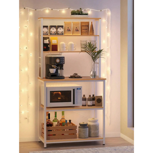 Industrial Kitchen Utility Storage Shelf with Hooks Kitchen Baker Rack