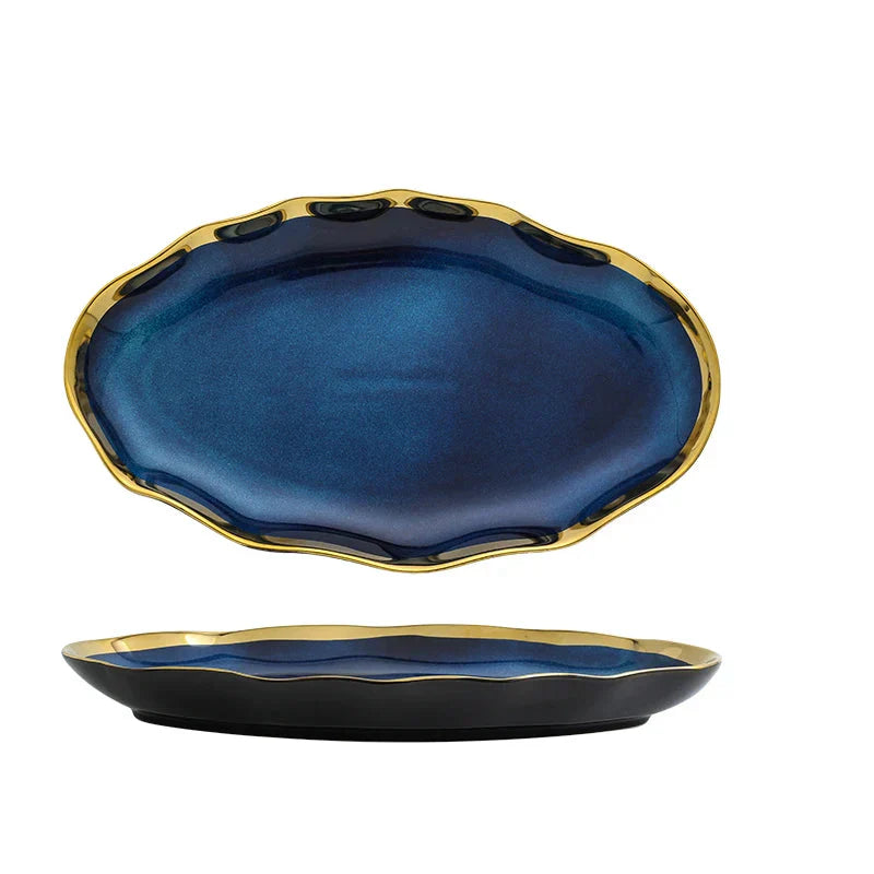 Irregular Ceramic Plate Bowl Nordic Dinnerware Kitchen Tableware