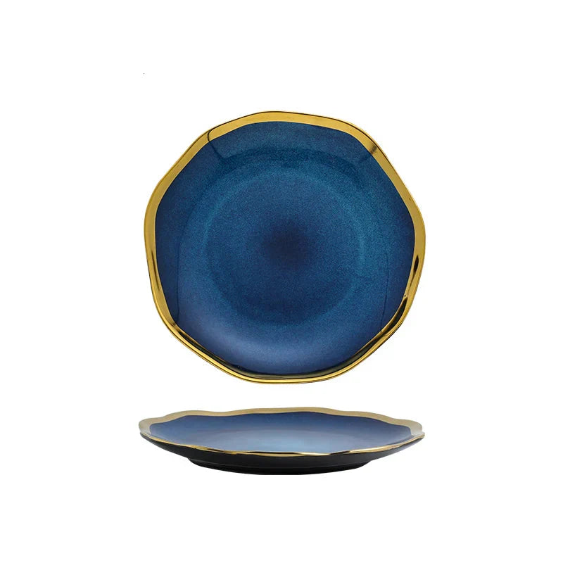 Irregular Ceramic Plate Bowl Nordic Dinnerware Kitchen Tableware