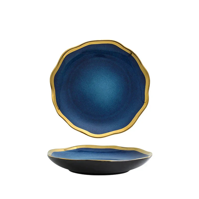 Irregular Ceramic Plate Bowl Nordic Dinnerware Kitchen Tableware