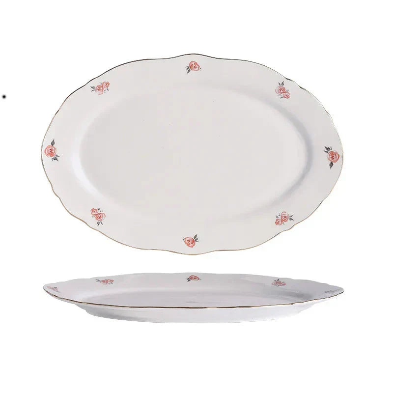 Kawaii Scoop Plate Ceramic Bowl Salad Spoon Steak Plate Dinnerware