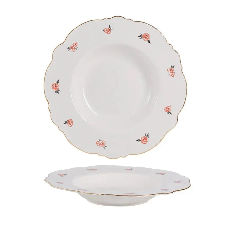 Kawaii Scoop Plate Ceramic Bowl Salad Spoon Steak Plate Dinnerware