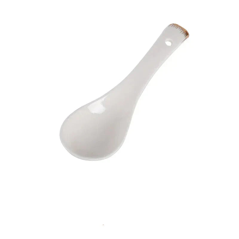 Kawaii Scoop Plate Ceramic Bowl Salad Spoon Steak Plate Dinnerware