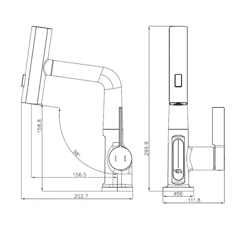 Kitchen Faucet Rotatable Gourmet Faucet Digital Display Kitchen Tap