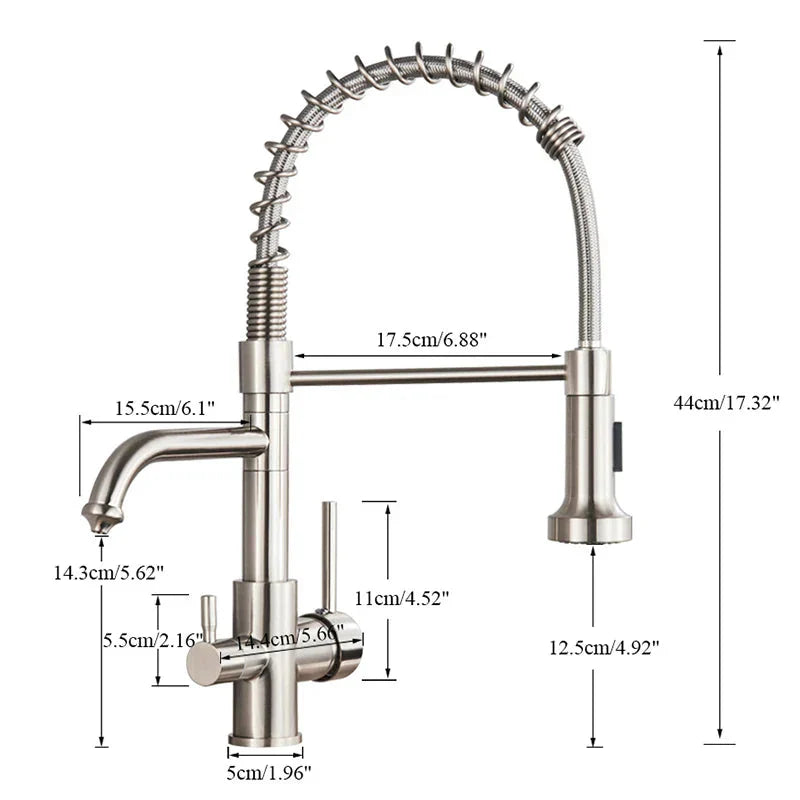 Kitchen Filtered Faucet Water Tap Purifier Faucet Dual Sprayer Tap