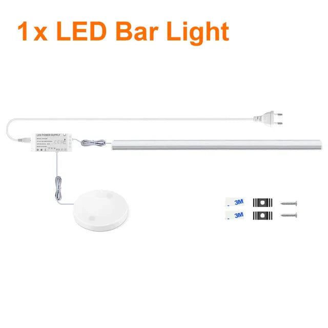 Kitchen LED Under Cabinet Light Penetrable Touch Switch Wood Hand