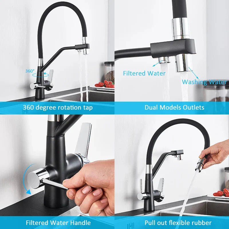 Kitchen Tap 360 Rotate Water Filter Tap Kitchen Three Ways Kitchen Tap