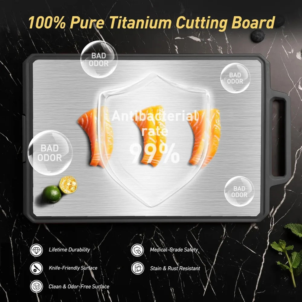 Large Titanium Cutting Boards Non Toxic Chopping Board with Handle