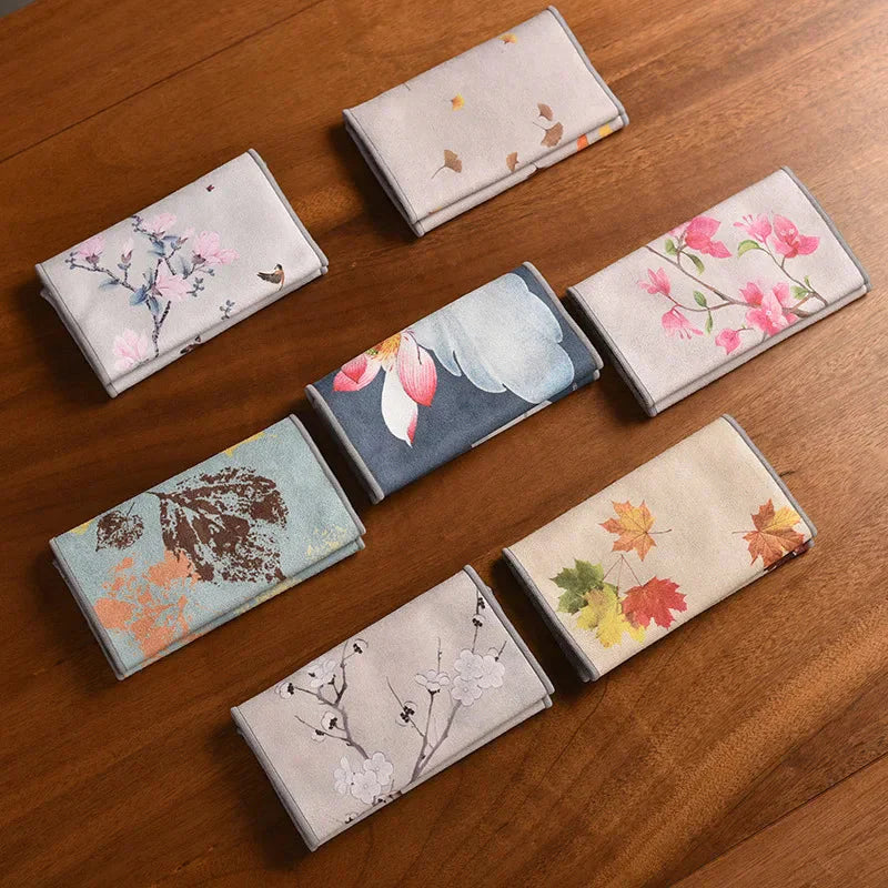 Leaf Tea Towel Suede Table Mat Dishcloth Table Napkins Lotus Accessory