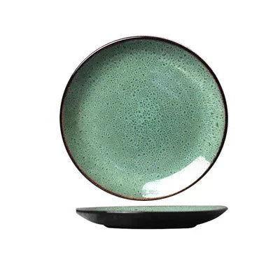 Malachite Green Ceramic Plate And Bowl Porcelain Dinner Dish Plate