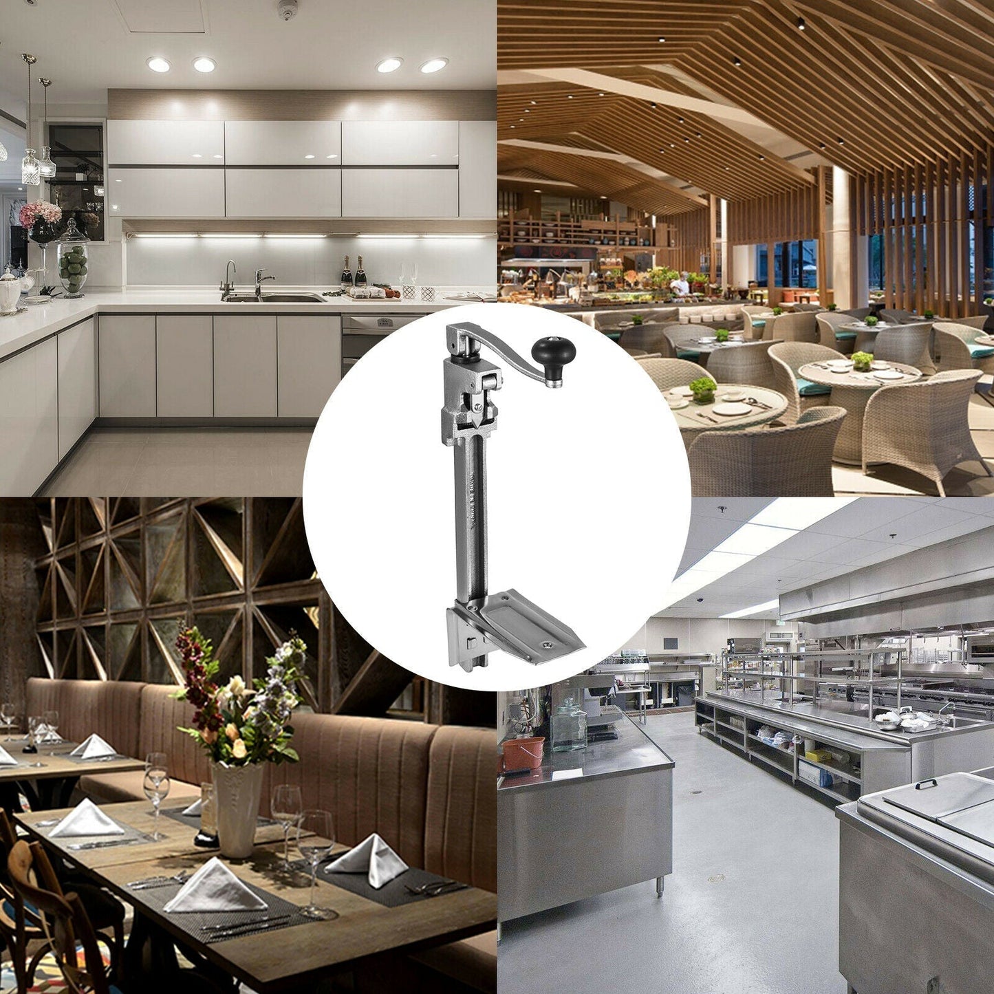 Manual Can Opener with Plated Steel Base for Kitchen Commercial