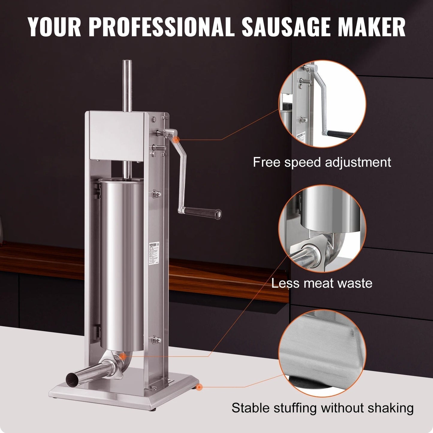 Manual Commercial Sausage Stuffer Stainless Steel Sausage Vertical Maker