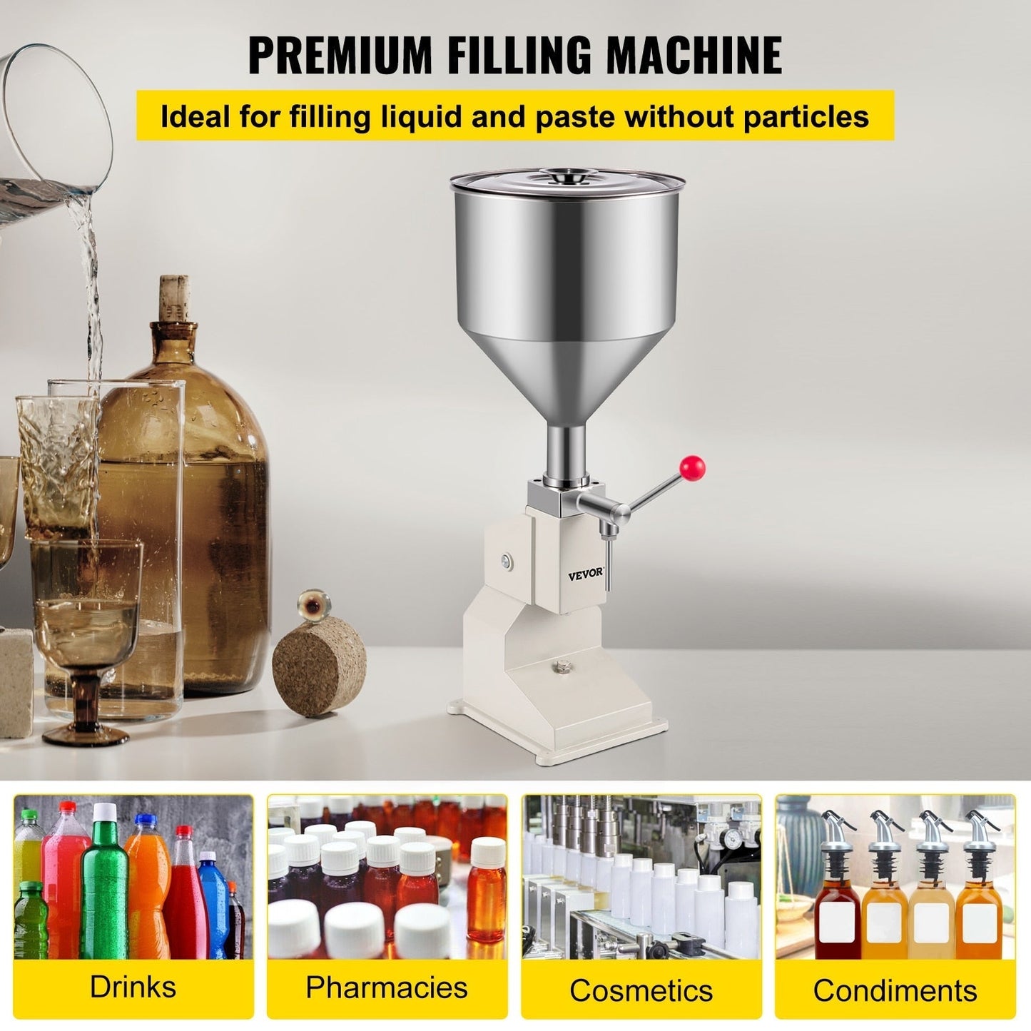 Manual Liquid Filling Machine Commercial Liquid Dispenser Bottle Filler