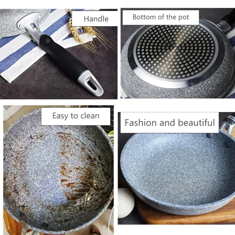 Medical stone Non Stick Frying Pan Wok Pan Induction Gas Stove Cooker
