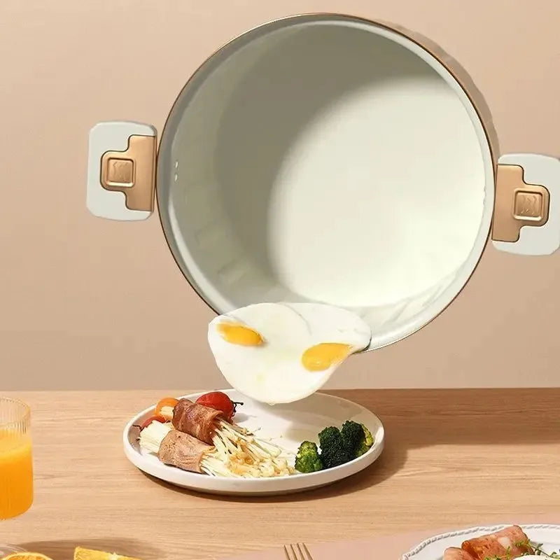 Micro Pressure Non Stick Pan Double Handle Cooking Pot with Lid