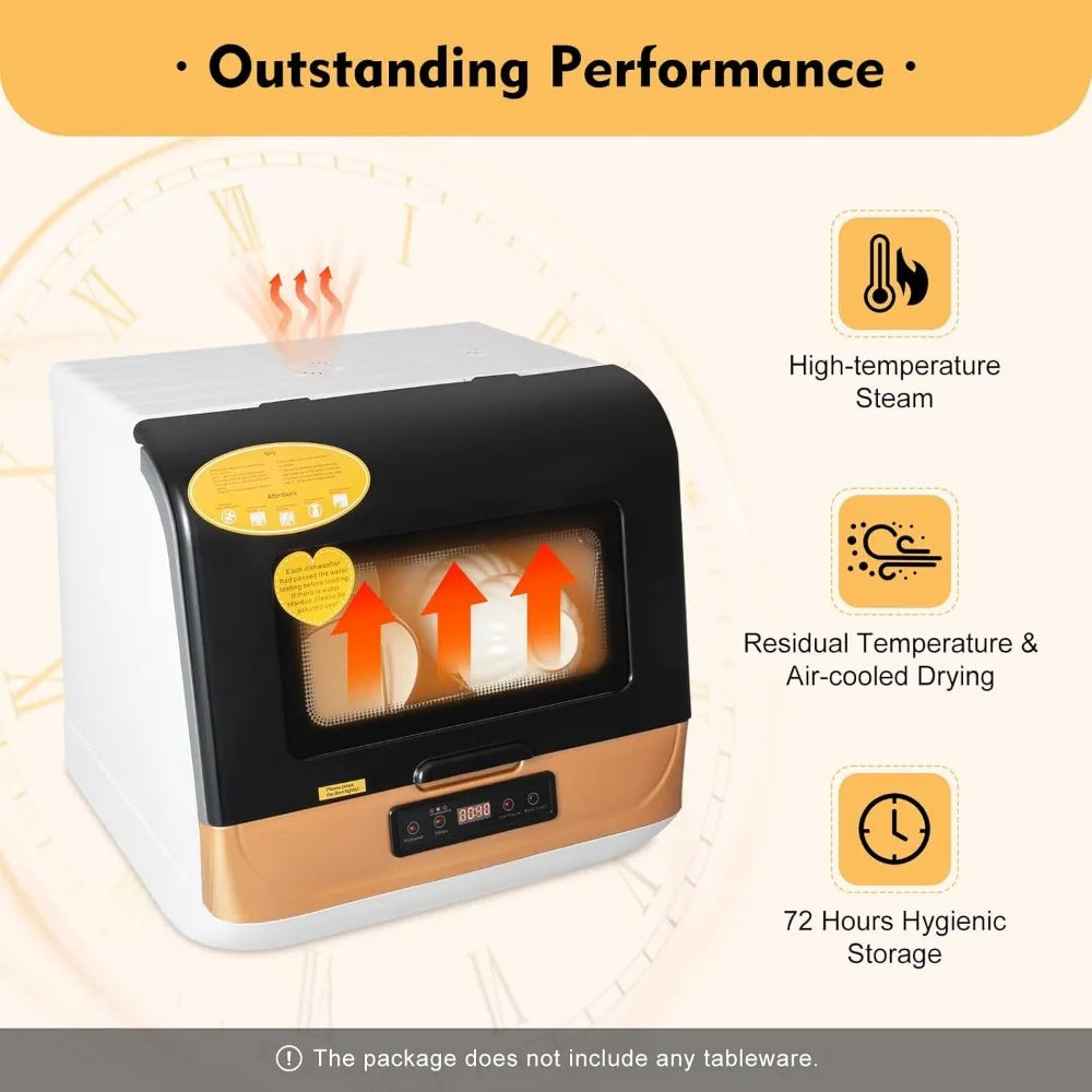 Mini Automatic Countertop Stainless Steel Dishwasher 3in1 Washing Mode