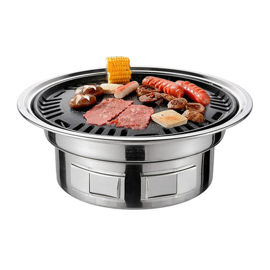 Multifunctional Cast Iron Stainless Steel Charcoal BBQ Smoker Grill