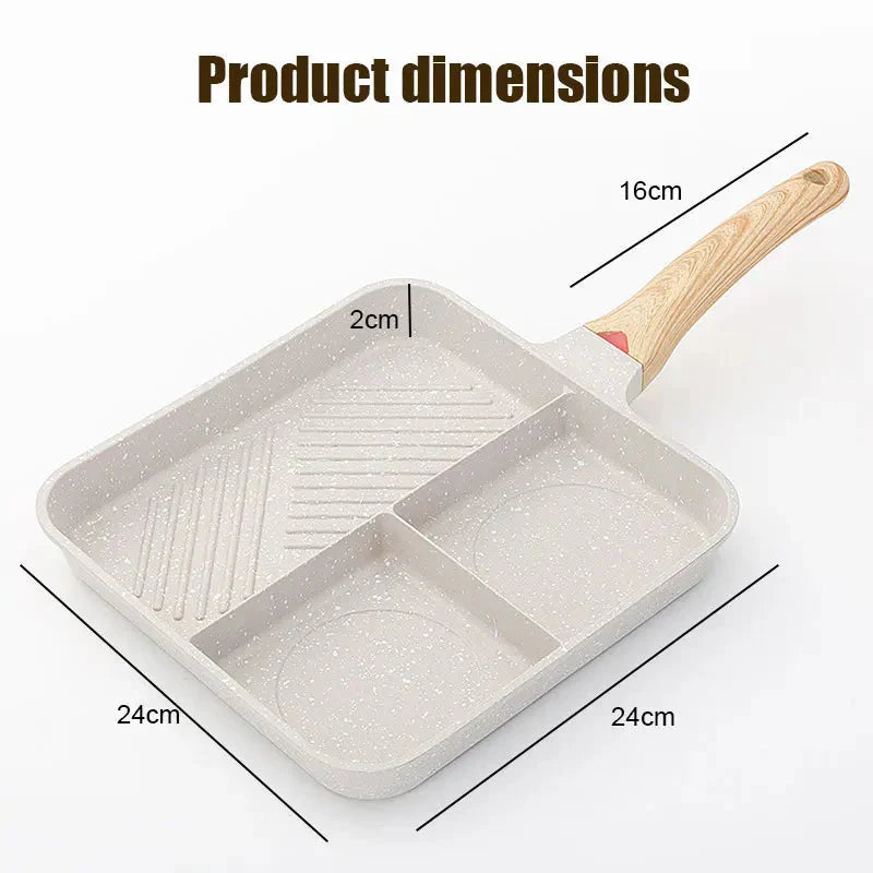Multipurpose 3 in 1 Breakfast Skillets Cooking Pots 9inch Nonstick Pan