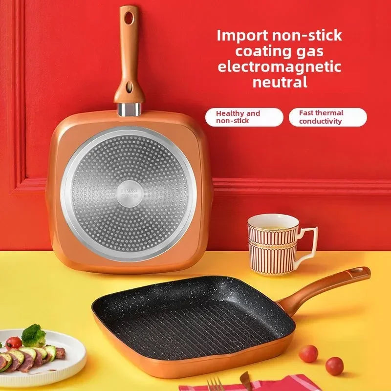 Non stick Medical Stone Steak Frying Pan Kitchen Induction Gas Cooker