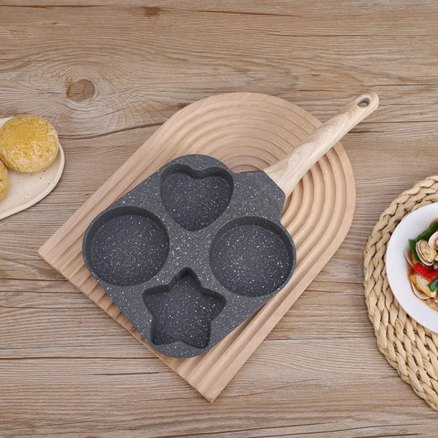 Non stick Mini Breakfast Frying Pan Medical Stone Three shapes