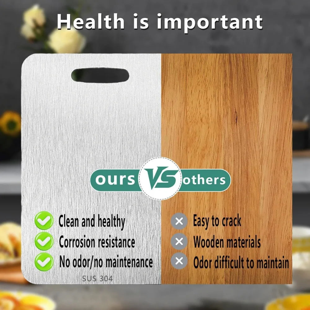 Non Toxic Titanium Cutting Board Set of 3 Stainless Steel Cutting Boards