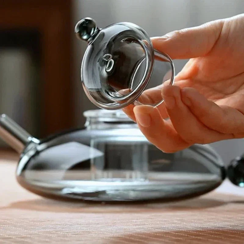 Nordic Style Heat Resistant Glass Tea Kettle with Infuser Teapot Set