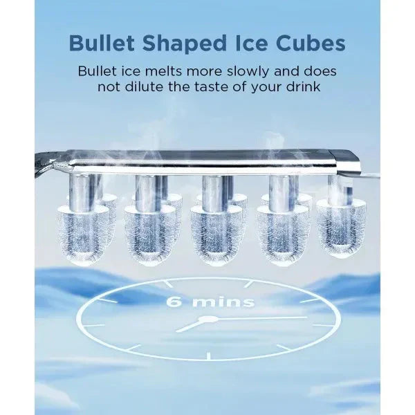 Nugget Ice Maker Countertop Chewable Pebble Ice Cubes Maker Machine
