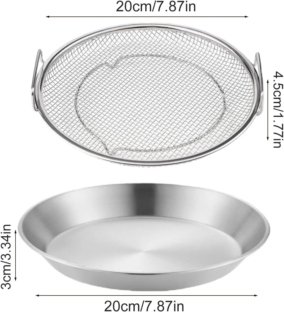 Oil Filter Tray Stainless Steel Air Fryer Mesh Pan Draining Basket