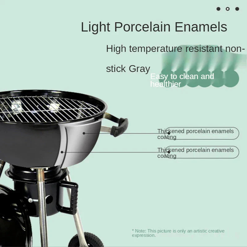 Outdoor BBQ Stove Portable Barbecue Grill Charcoal Grill Stove Push Pull