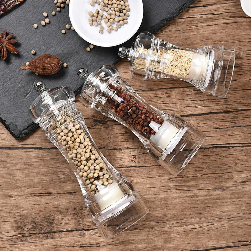 Pepper Grinder Acrylic Salt and Pepper Shakers Adjustable Coarseness