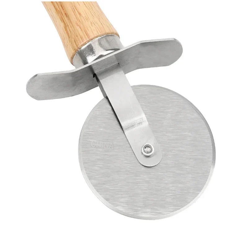 Pizza Cutter Wooden Handle Pastry Dough Cutter Cutting Wheel Slicer