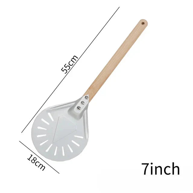 Pizza Shovel Turning Paddle Round Pizza Tool Wooden Handle Nonstick