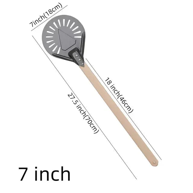 Pizza Shovel Turning Paddle Round Pizza Tool Wooden Handle Nonstick