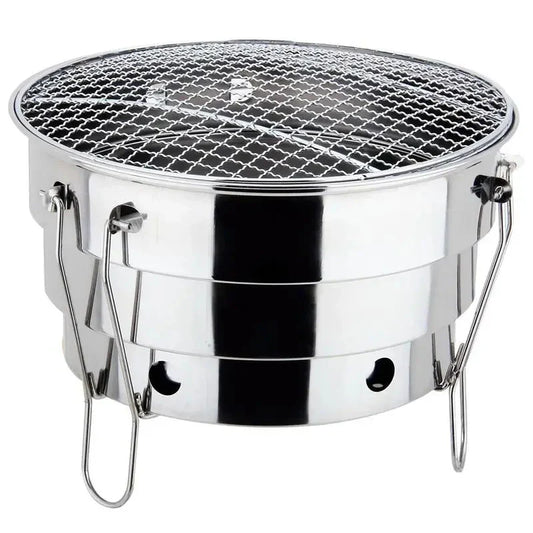 Portable Outdoor BBQ Grill Stainless Steel Fire Pit Charcoal Grill Burner