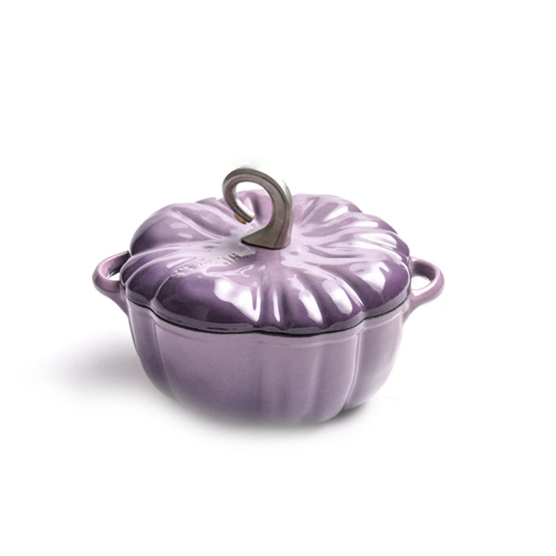 Pumpkin Enamel Stew Sets of Pot and Pan Iron Casserole Pot for Kitchen