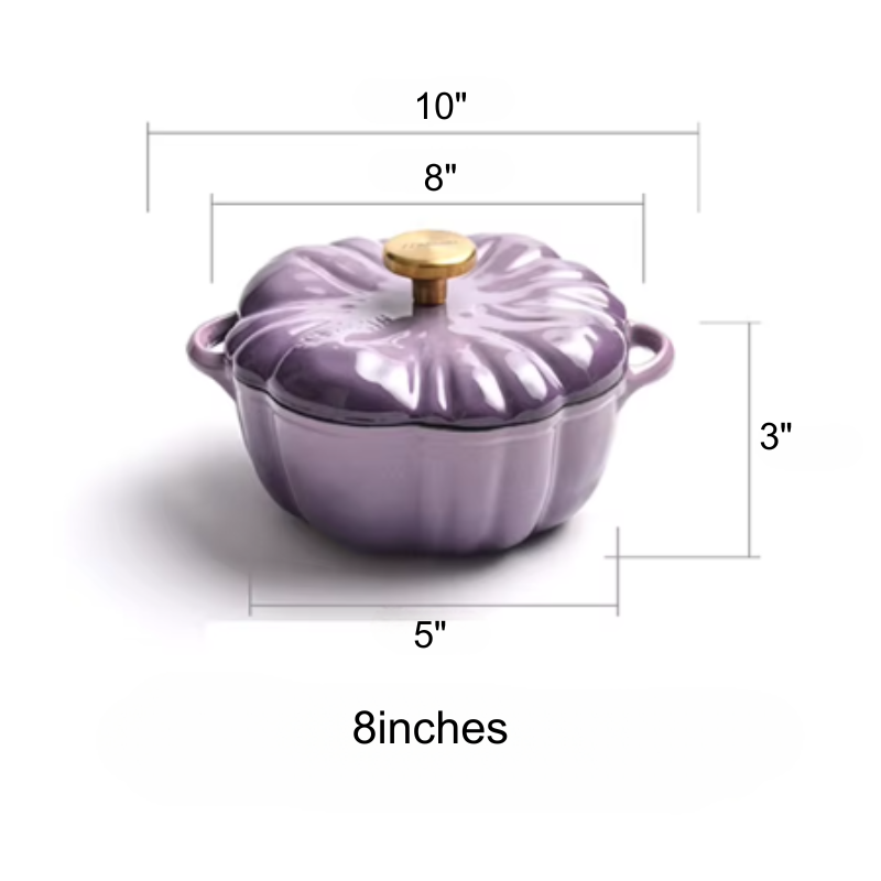 Pumpkin Enamel Stew Sets of Pot and Pan Iron Casserole Pot for Kitchen