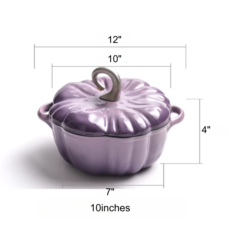 Pumpkin Enamel Stew Sets of Pot and Pan Iron Casserole Pot for Kitchen