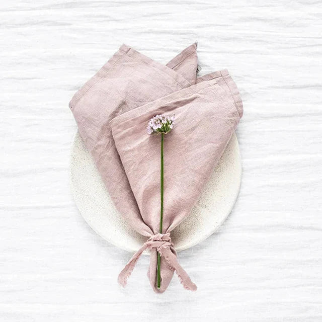 Pure Linen Napkin Cloth Soft Comfortable Fabric Reusable Kitchen Accessory