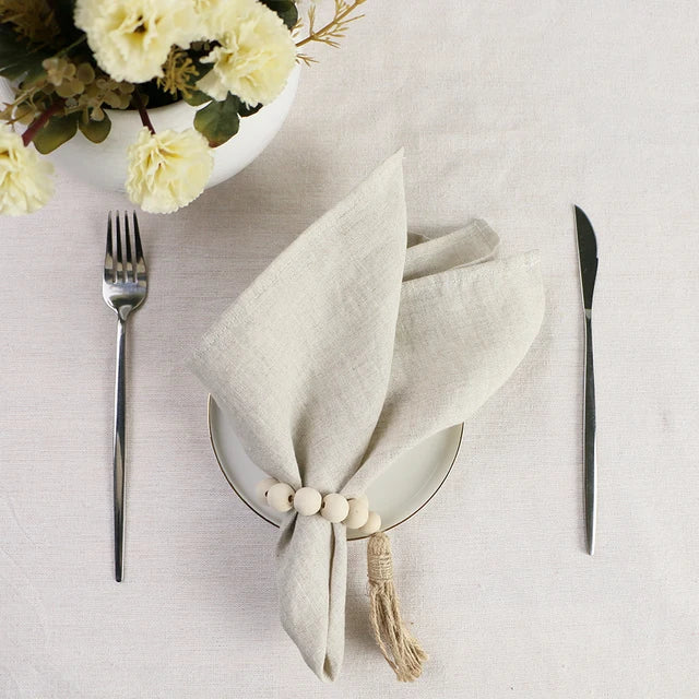 Pure Linen Napkin Cloth Soft Comfortable Fabric Reusable Kitchen Accessory