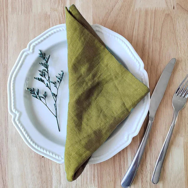 Pure Linen Napkin Cloth Soft Comfortable Fabric Reusable Kitchen Accessory