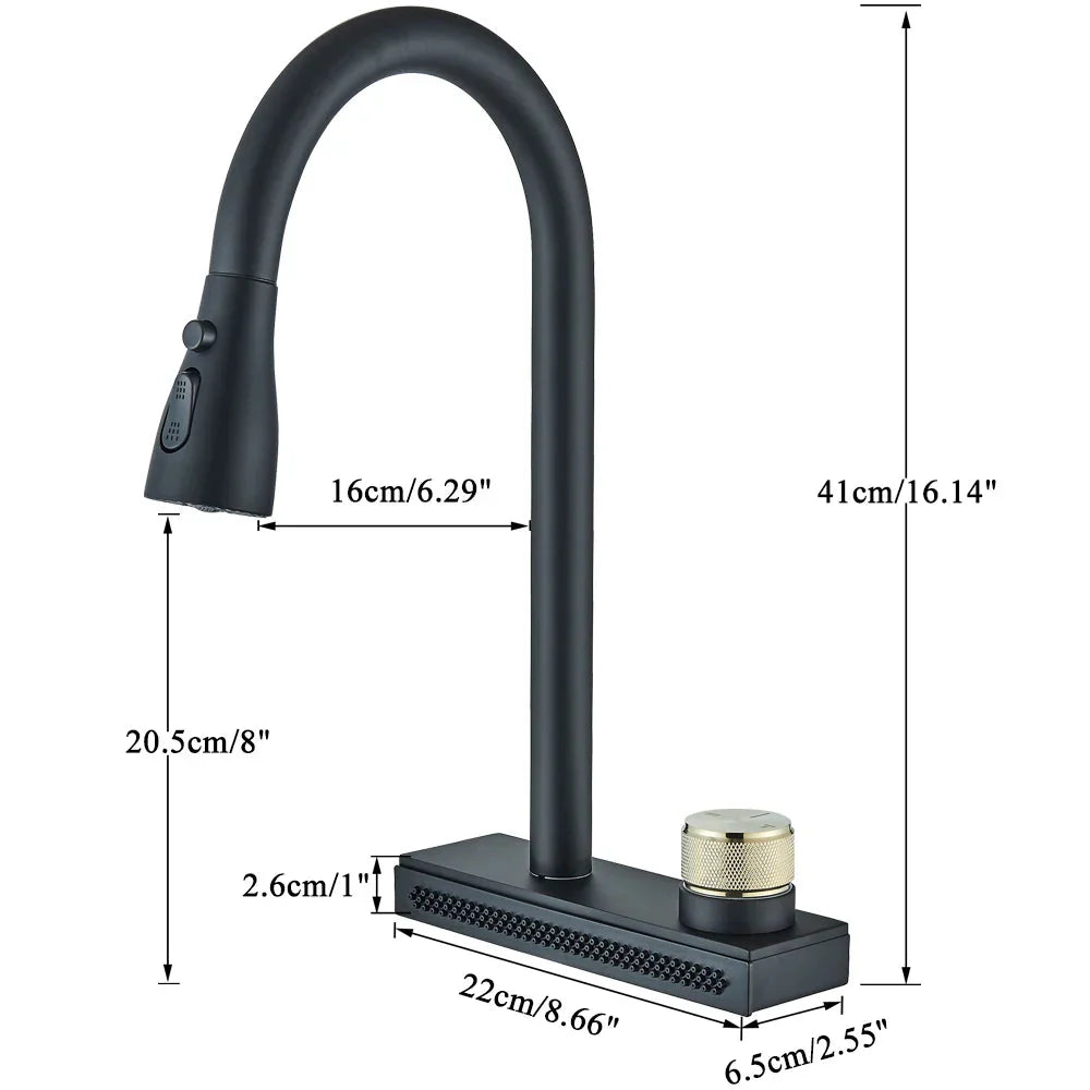 Rainfall Kitchen Faucet Flexible Pull Out 3 Way Nozzle Kitchen Tap
