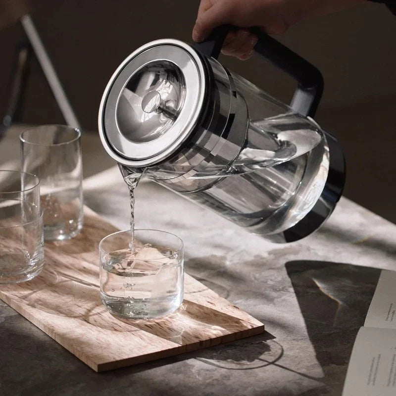 Refillable Stainless Steel Filter with Purifier Glass Water Pitcher