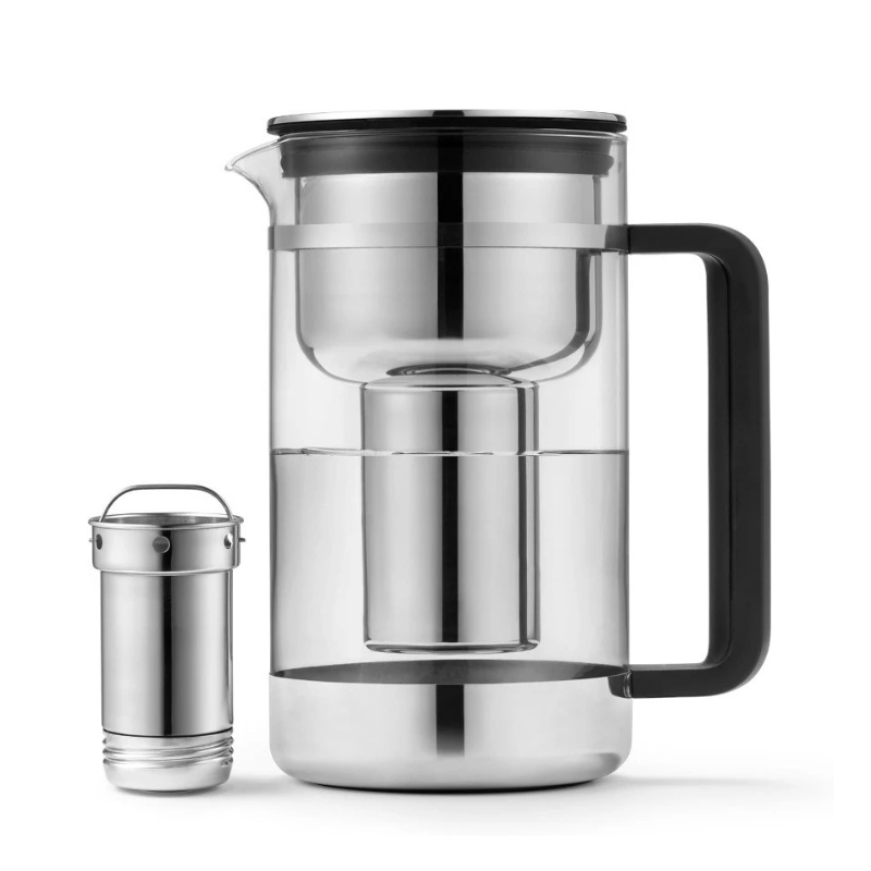 Refillable Stainless Steel Filter with Purifier Glass Water Pitcher